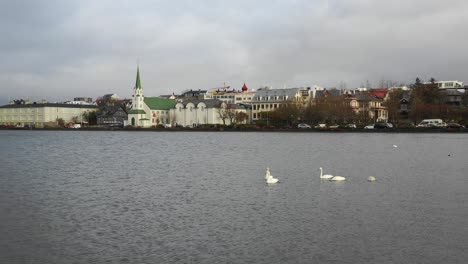 Luftaufnahme-Der-Küste-Von-Reykjavik-In-Island