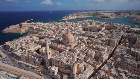 aerial cityscape of valletta, capital city of malta