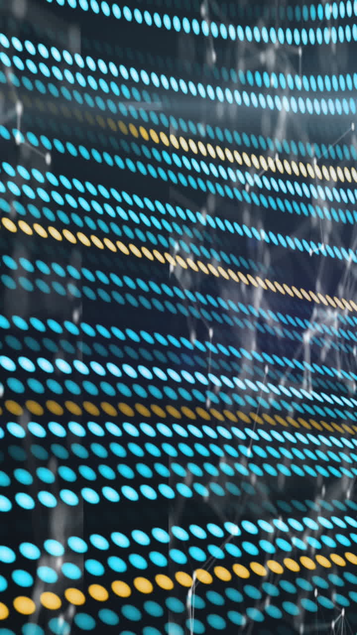 animación de conexiones sobre fondo negro con líneas verdes y amarillas