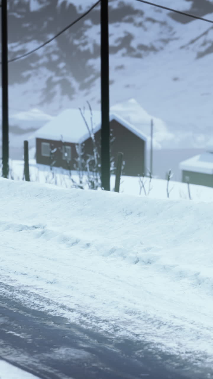 눈 인 마을 풍경