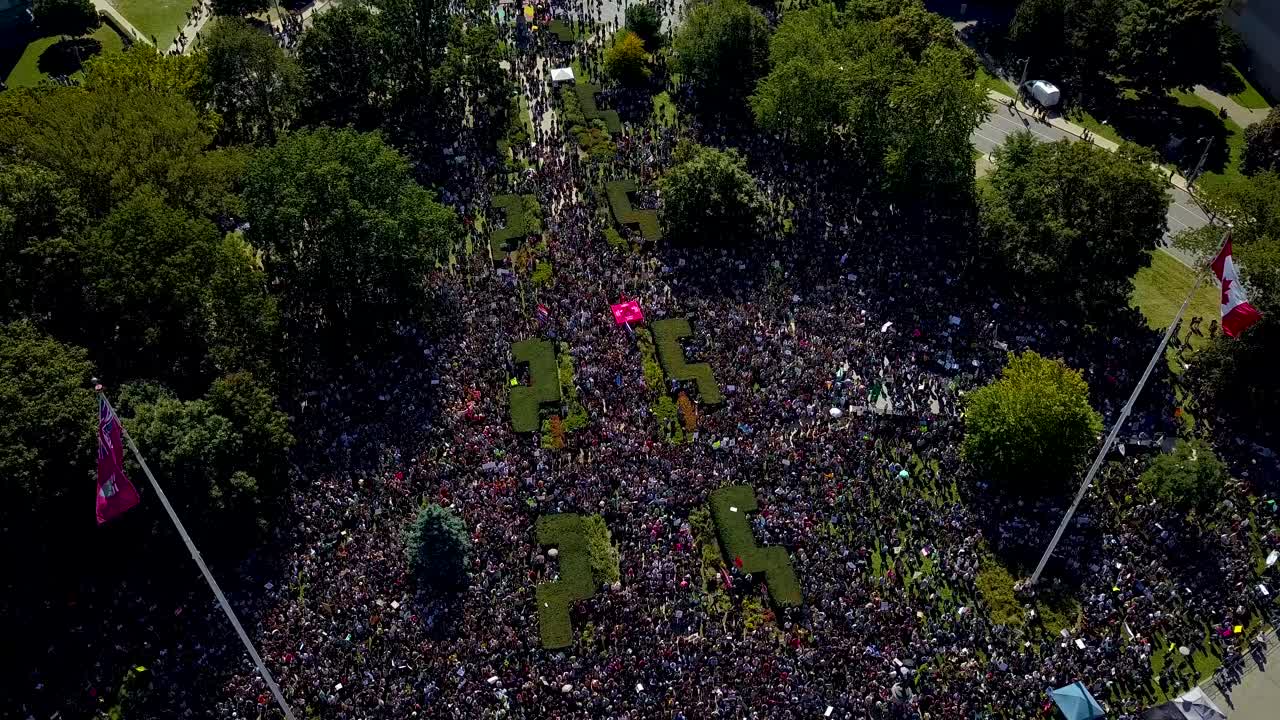 Large Protest Gathering in Toronto