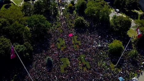 large protest gathering in toronto