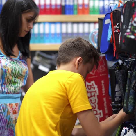 family buying school supplies