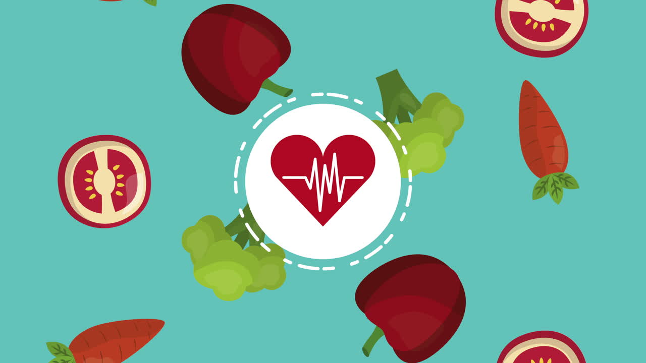 건강한 음식과 함께 심장 운동