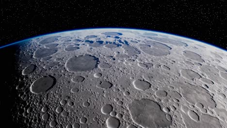lunar surface with earth in the background
