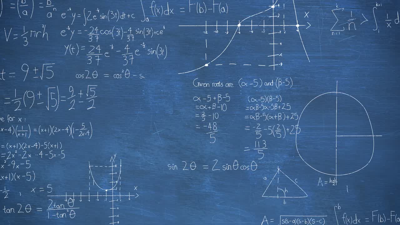 ecuaciones matemáticas en la pizarra
