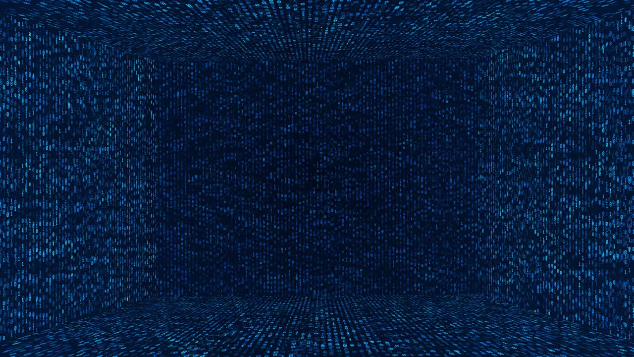 Binary codes 3d tunnel background . computer digits 3d tunnel. digital binary code dark background
