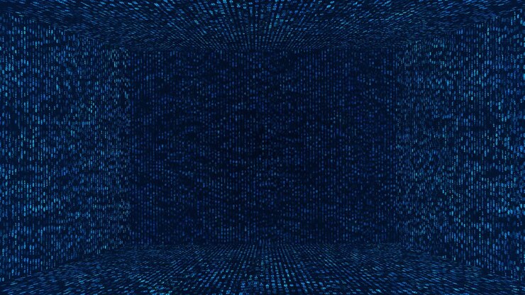 Binary codes 3d tunnel background . computer digits 3d tunnel. digital binary code dark background