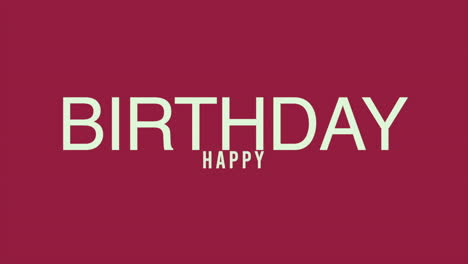 modern happy birthday text on red gradient