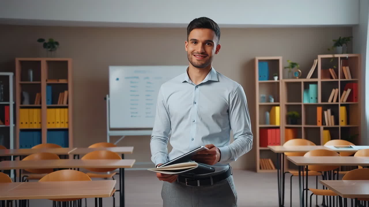 un maestro en un aula