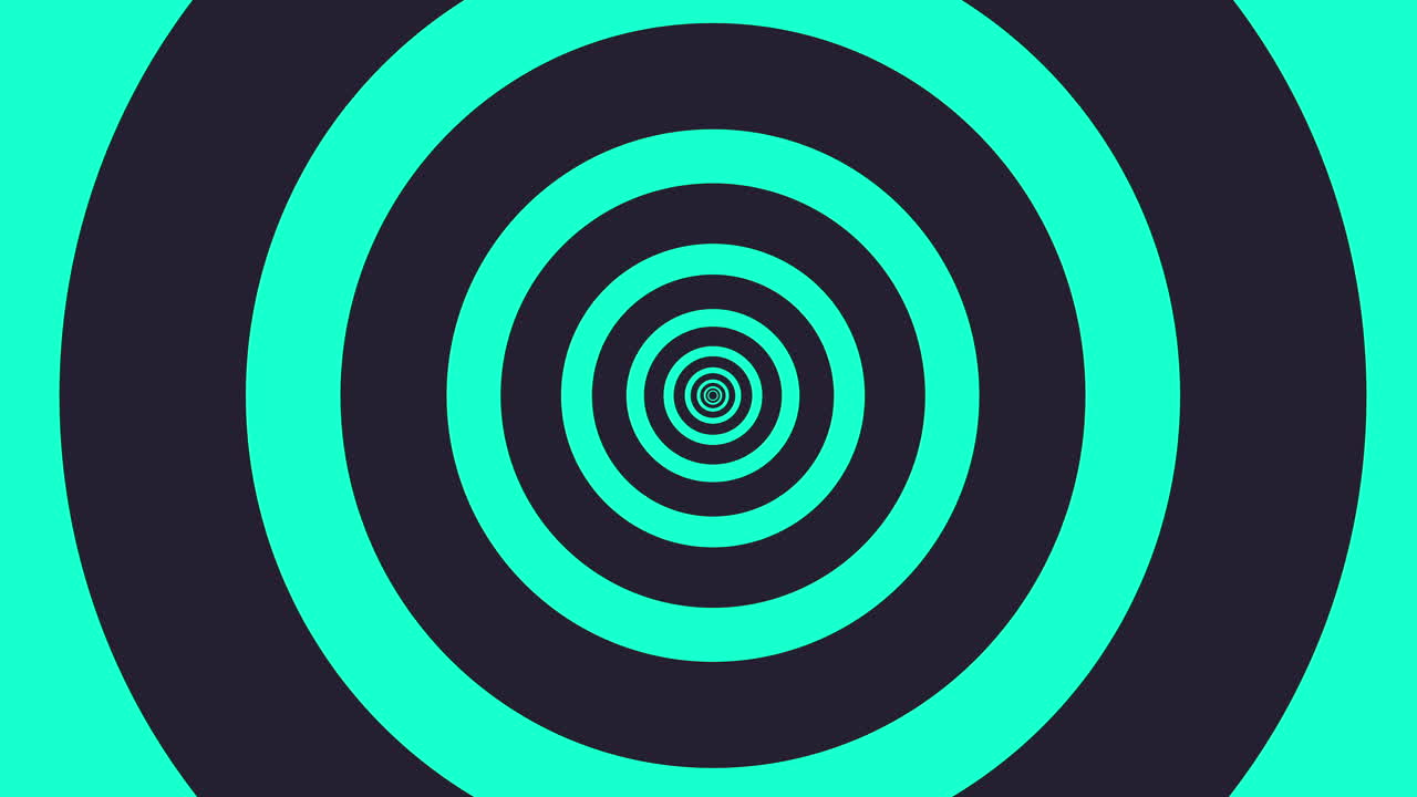 Abstract Animation of Expanding Turquoise and Dark Circles