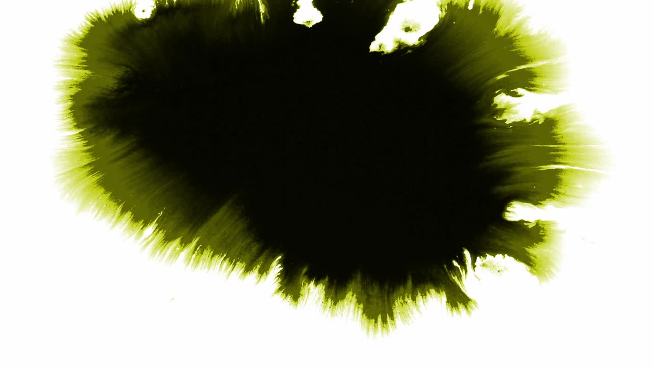 색 바탕에 퍼지는 노란색 잉크의 스프레이치와 반점