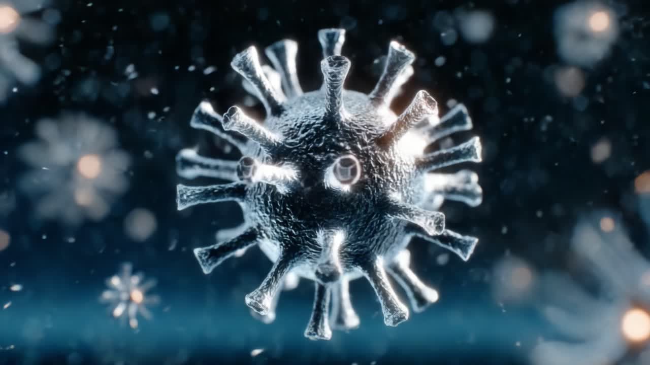 Examining a Microscopic View of a Virus: Interspersed Particles Showing Detailed Structure and Surface Features of Viral Agents in a 3D Animated Environment