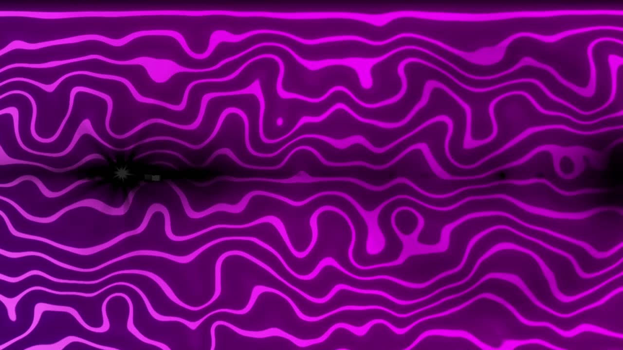Animation of purple shapes moving on black background