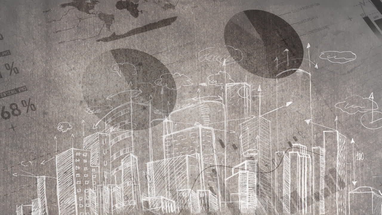 데이터 분석과 그래프에 대해 도시 애니메이션을 그리는 것