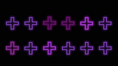 Neon-purple-plus-sign-pattern-on-black-gradient