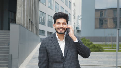 businessman on phone call in city