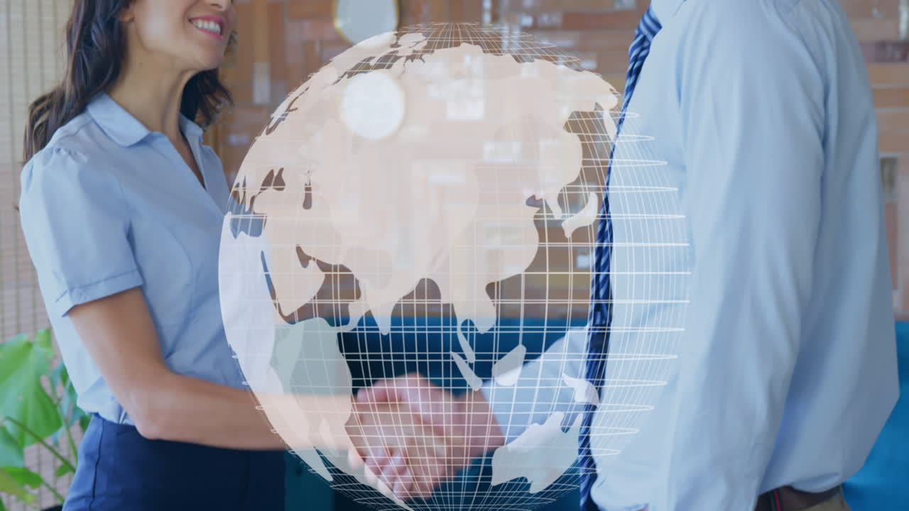 사업가 들 이 손을 흔들고 지구 4k