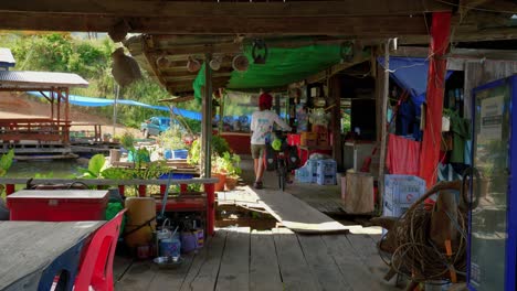 women handling cycle in the fisherman village