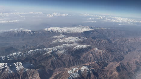 aerial view of snowy mountain range