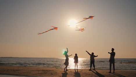 A-Young-Family-Actively-Spends-Time-Together---They-Play-Kites