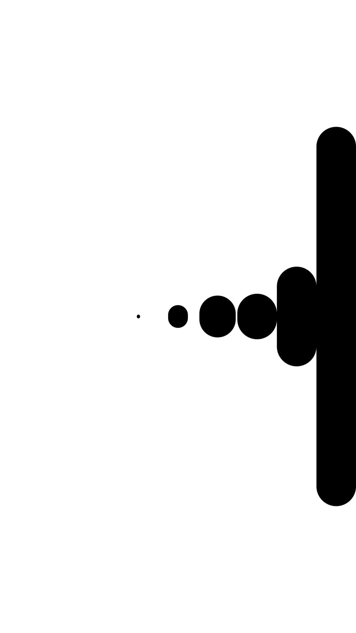 Motion graphic astratta di cerchi bianchi in espansione su sfondo nero