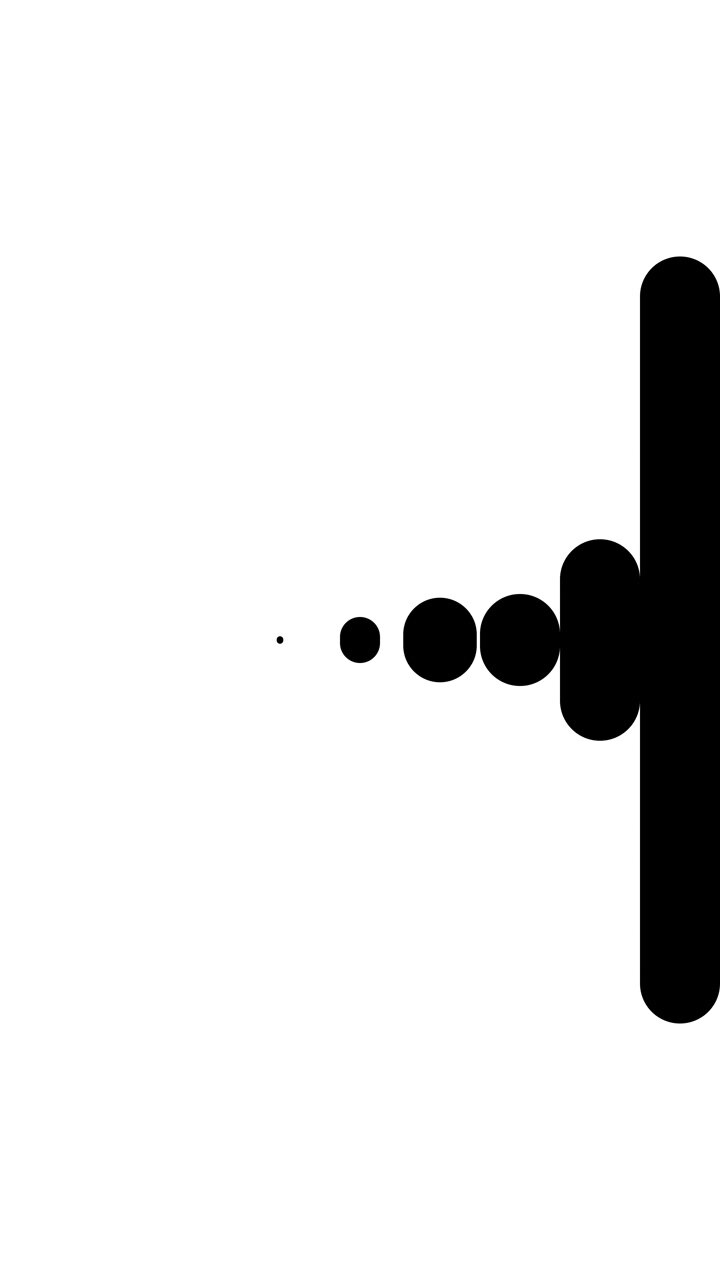 Motion graphic astratta di cerchi bianchi in espansione su sfondo nero