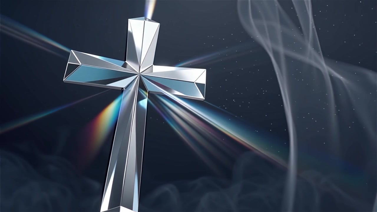 Christian Cross Heavenly Light Worship Background