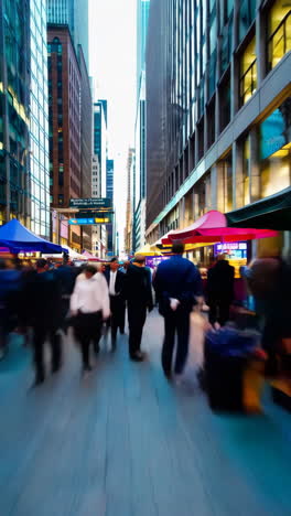 busy city street scene