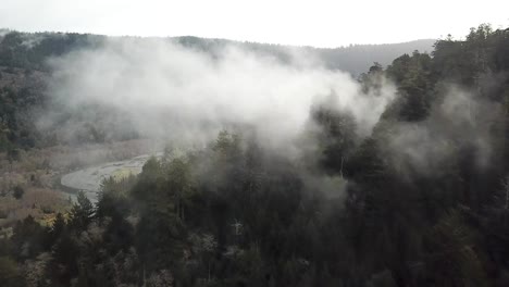 fog rolling in to mountains