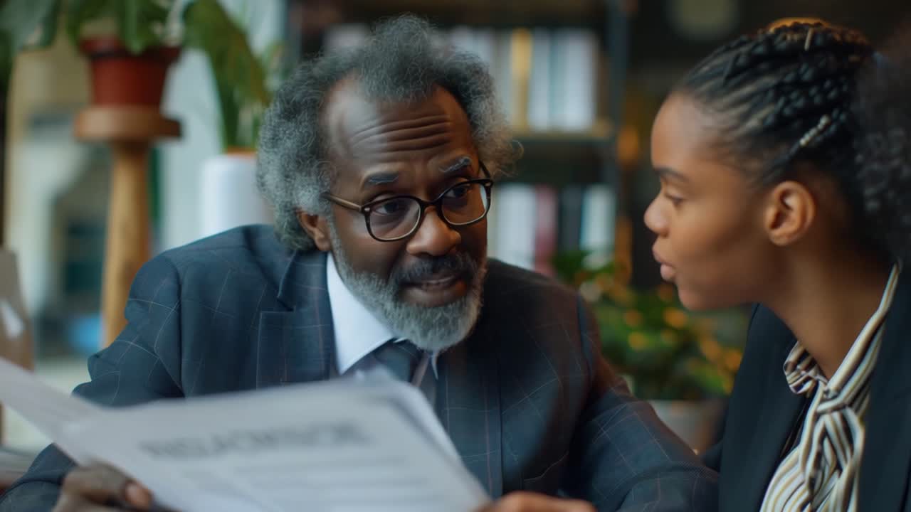 Two professionals discussing business