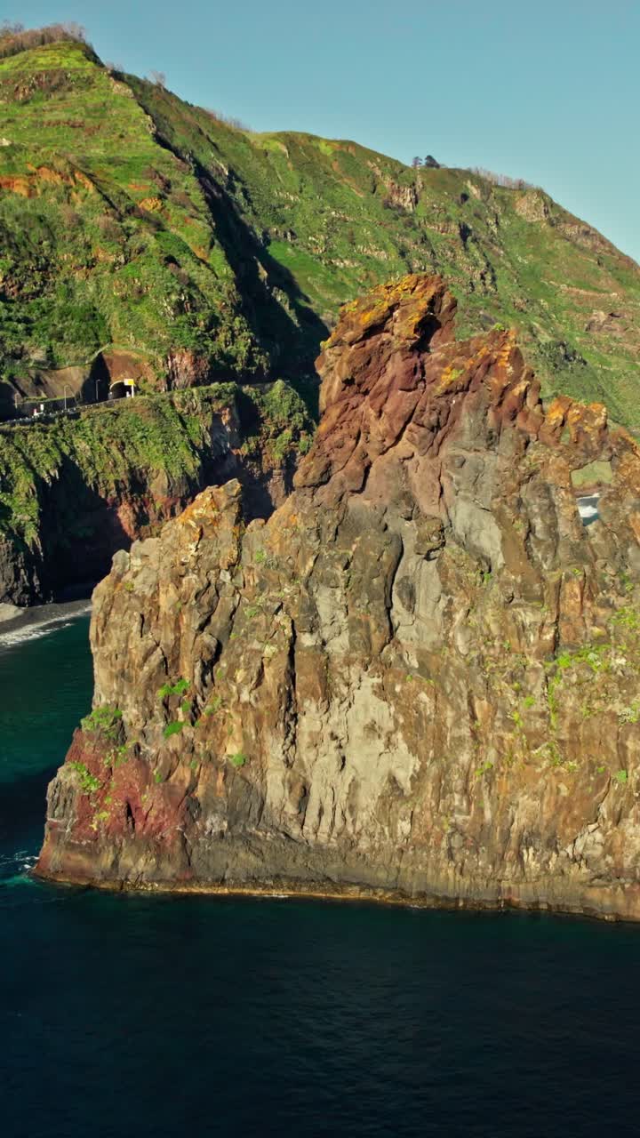 Coastal Rock Formation on a Sunny Day