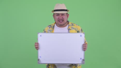joven, guapo y gordo turista asiático