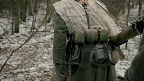 world war ii soldiers in winter forest