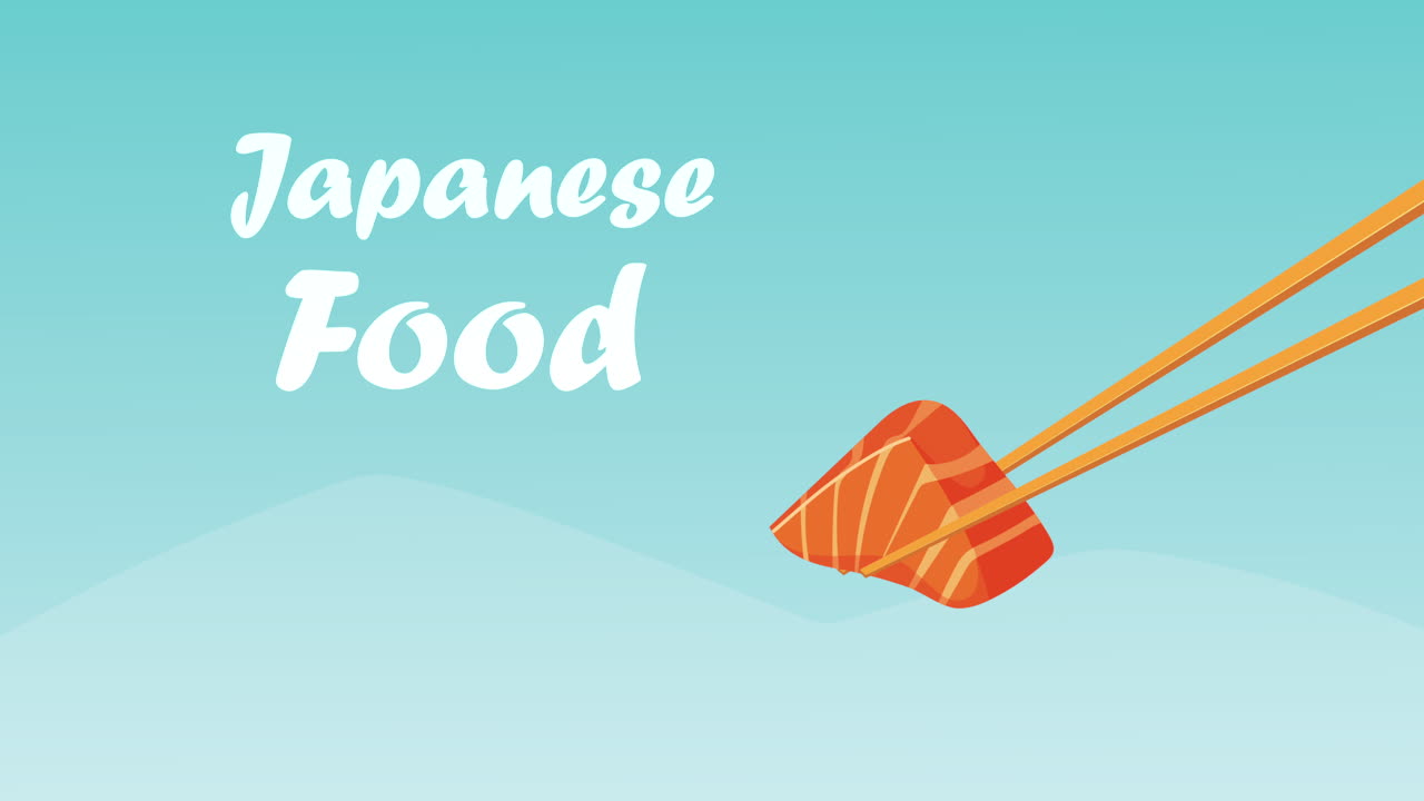 스틱과 함께 일본어 연어 사시미