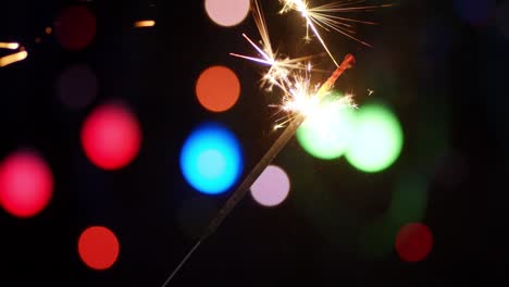 bengal new year's candles are lit with bright flames.