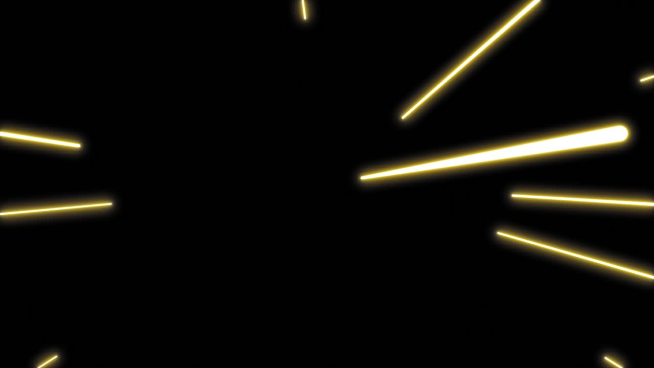 Gold Radiating Lines on Black Background | Premium Stock Video Footage