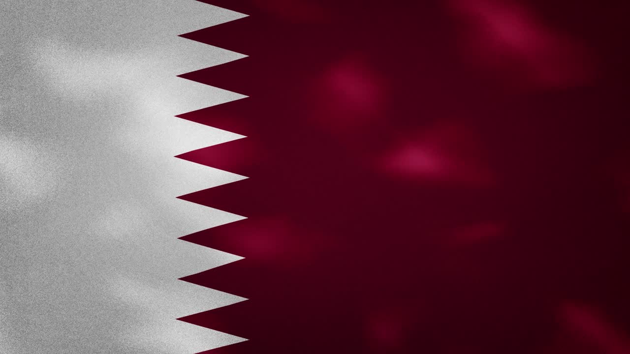 Tessuto denso della bandiera del Qatar che sventola, sfondo in loop
