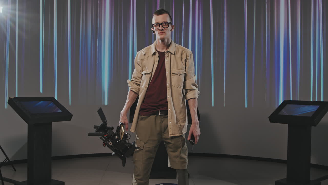 Portrait Of Cameraman With Robotic Leg