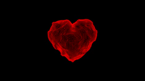 red floating heart animation. abstract heart animation loop.