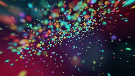 abstract looping motion background with flying bright particles