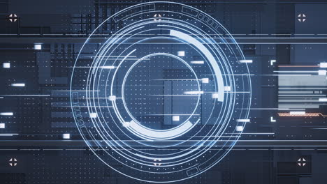 technology circuit background and hud circles, 3d rendering.