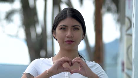 peace love sign up close by latin america woman, unity no war news in ecuador