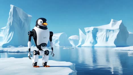 el pingüino robot en el ártico