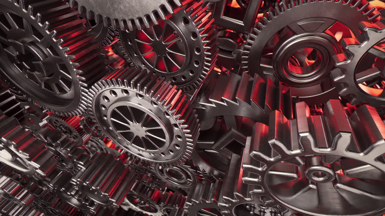 Moving Gears Red Glow