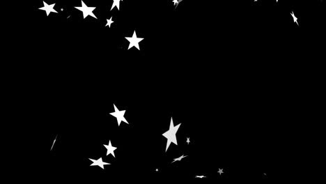 animation of christmas stars falling over black background