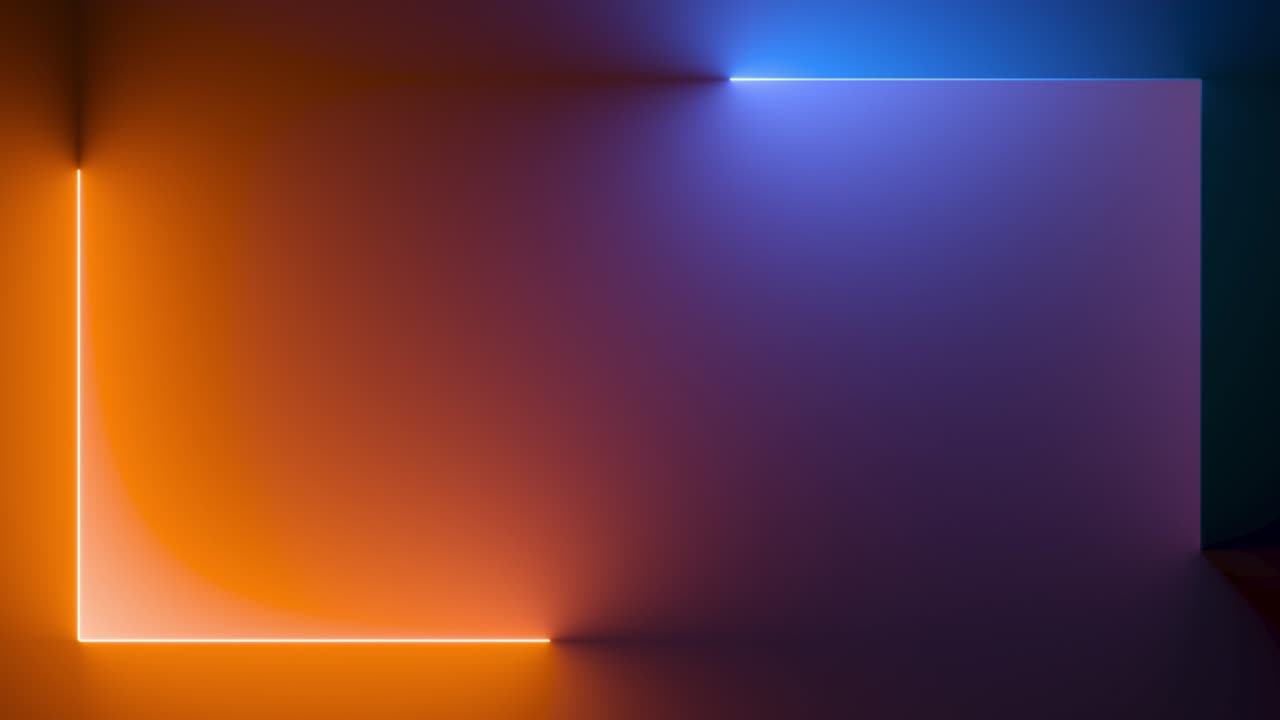 animación en bucle 3d. fondo ciclado abstracto con marco de neón azul rojo