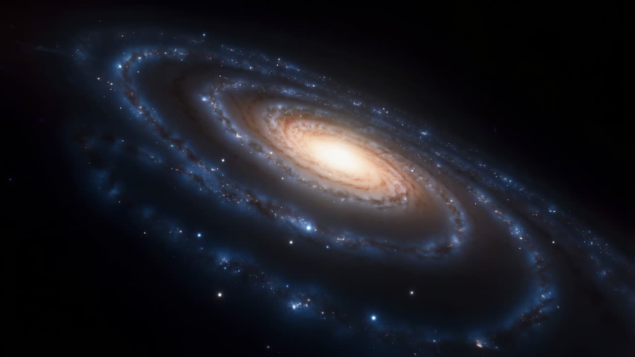 깊은 우주에 있는 나선형 은하