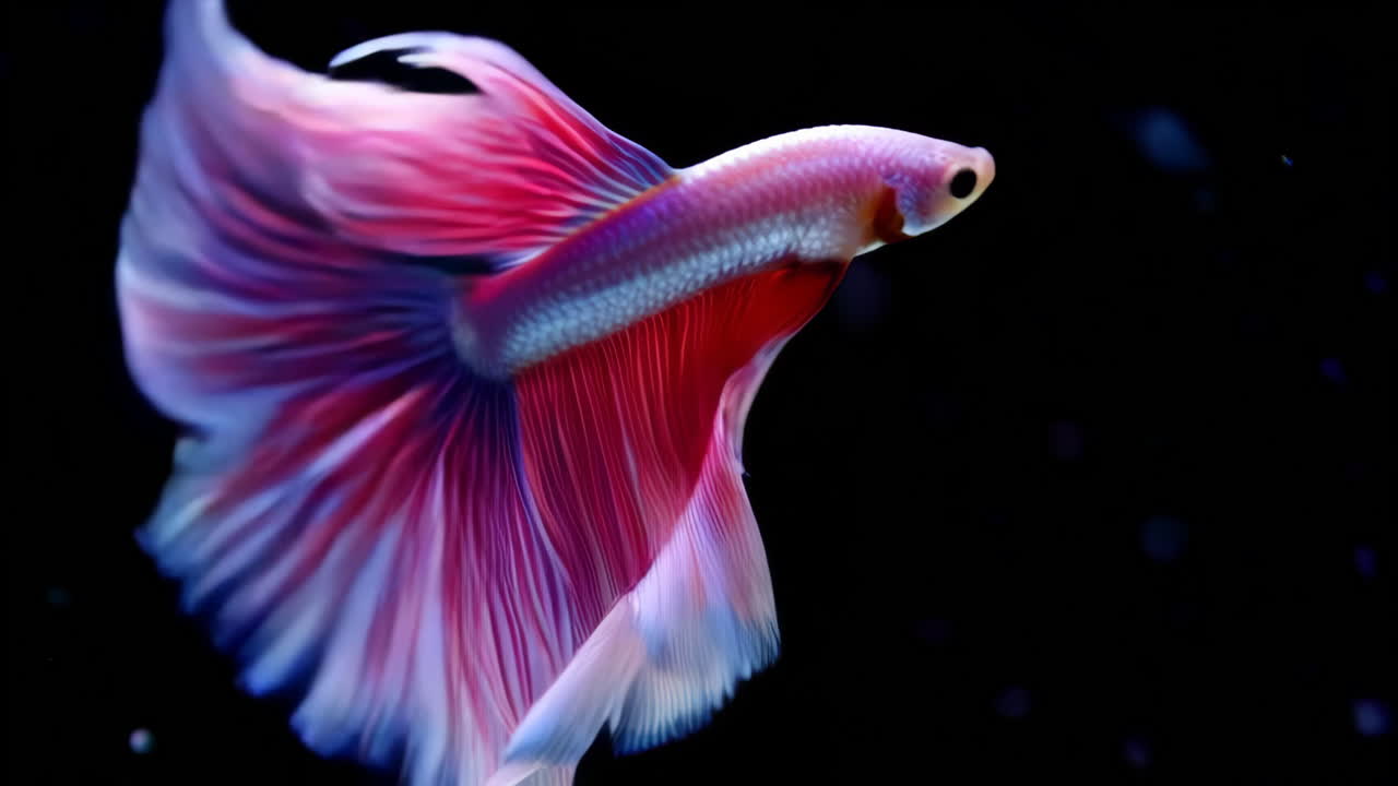 Vibrant Betta Fish with Flowing Fins