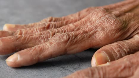 close-up of aged hands